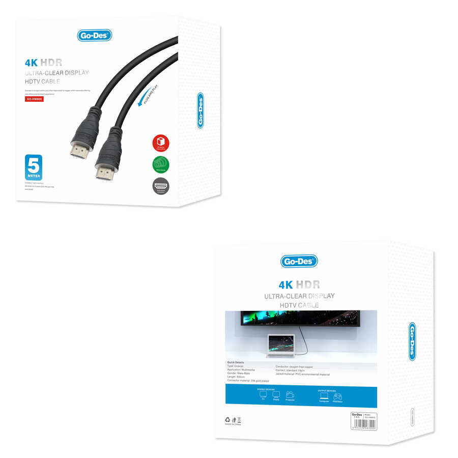 Go-Des GD-HM805 HDMI 4K HD Kablo 5 Metre - 2 Go-Des GD-HM805 HDMI 4K HD Kablo 5 Metre - 2